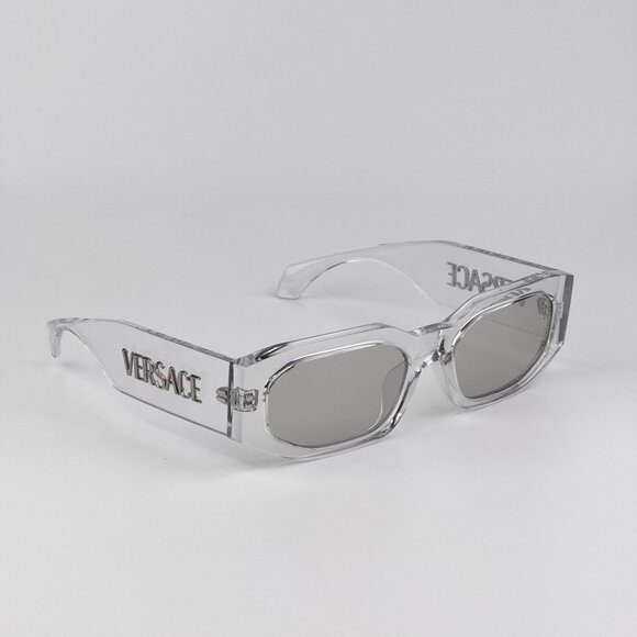 Versace VE4489U 148/8V Transparent Rectangle Sunglasses Silver Mirror Unisex main image 5